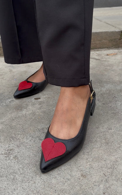 Baletas corazón rojo