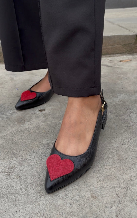 Baletas corazón rojo